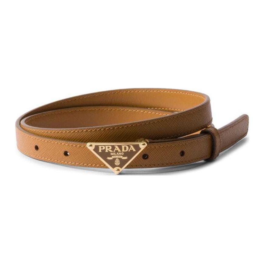 PRADA Triangle logo Leather Belt