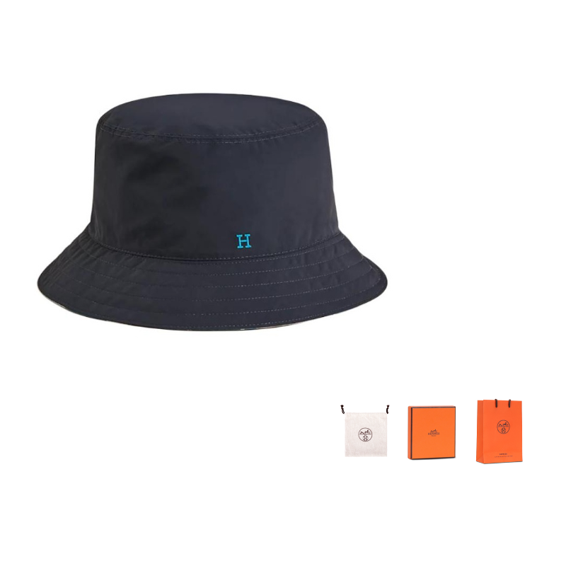 HERMES Polyamide Bucket Hats Men's Blue
