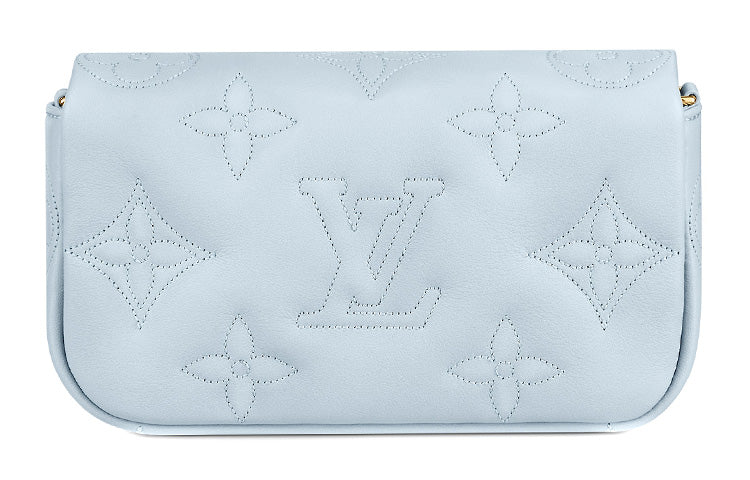 LOUIS VUITTON Wallet On Strap Bubblegram Blue Glacier