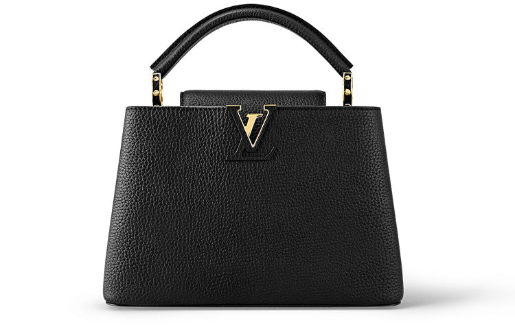 LOUIS VUITTON Capucines Cow Leather Capson Handbag, Shoulder Bag, Crossbody Bag Women's Black