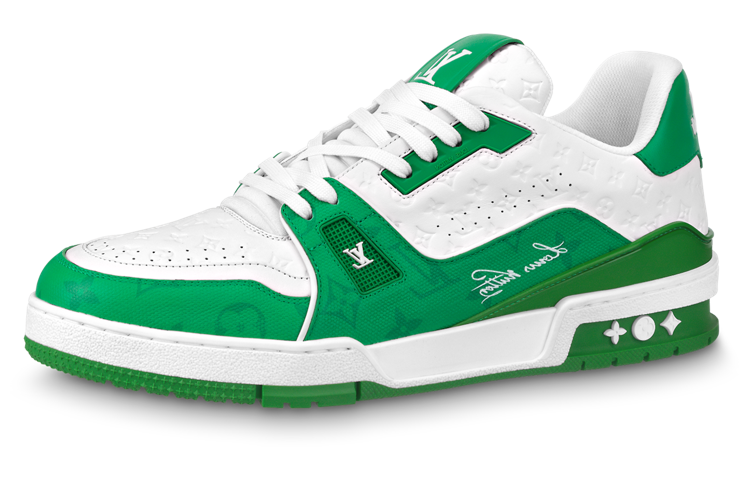LOUIS VUITTON Lv Trainers 'White Green'