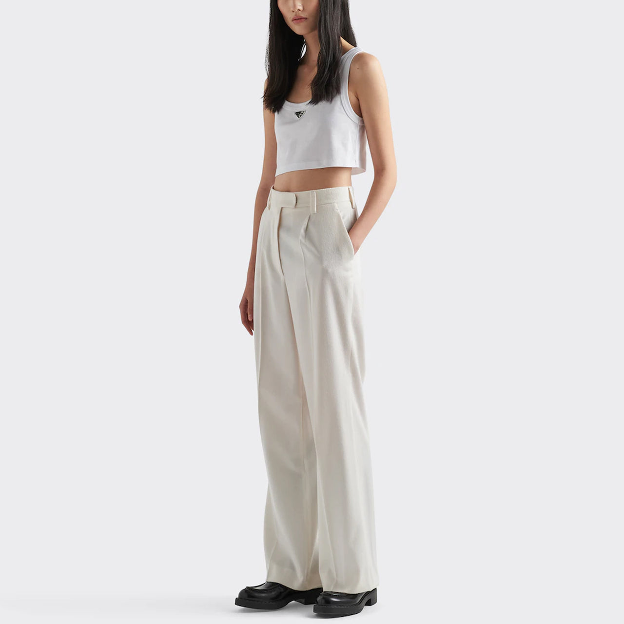 PRADA Triangle logo Crop Top