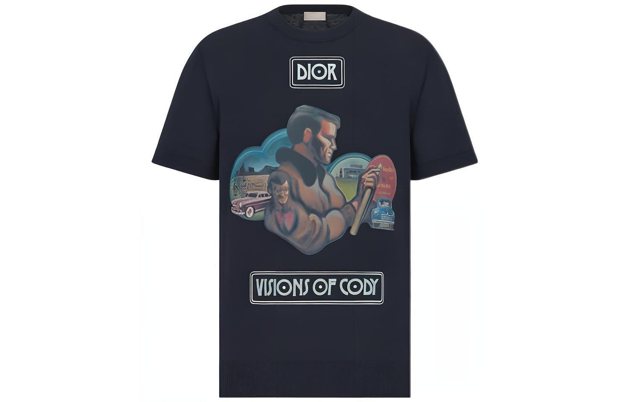 DIOR x Jack Kerouac DIOR New Season Collection PARLEY Collaboration Limited Beach Collection SS22 T Shirt Men's Blue