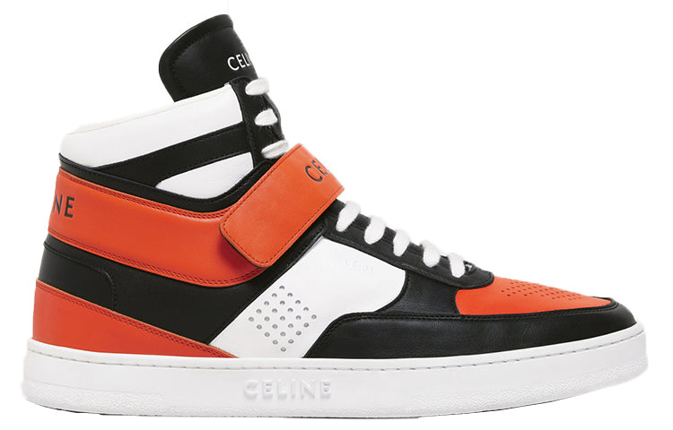 CELINE CT 02 Mid Top Stylish Skateboarding Shoes Men's White Black Orange