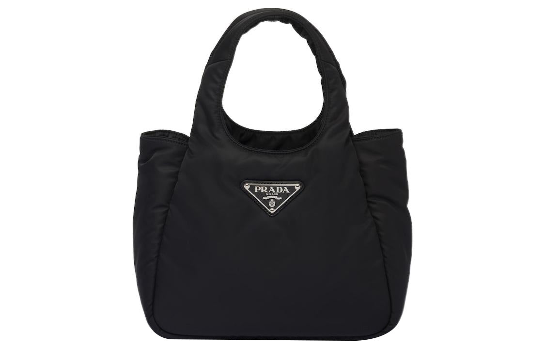 PRADA Fabric Tote Bag Shopping Bag Handbag Small Size Women's Black