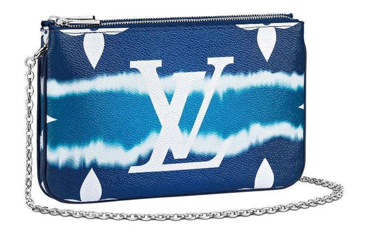 LOUIS VUITTON Pochette Double Zip Lv Escale Bleu