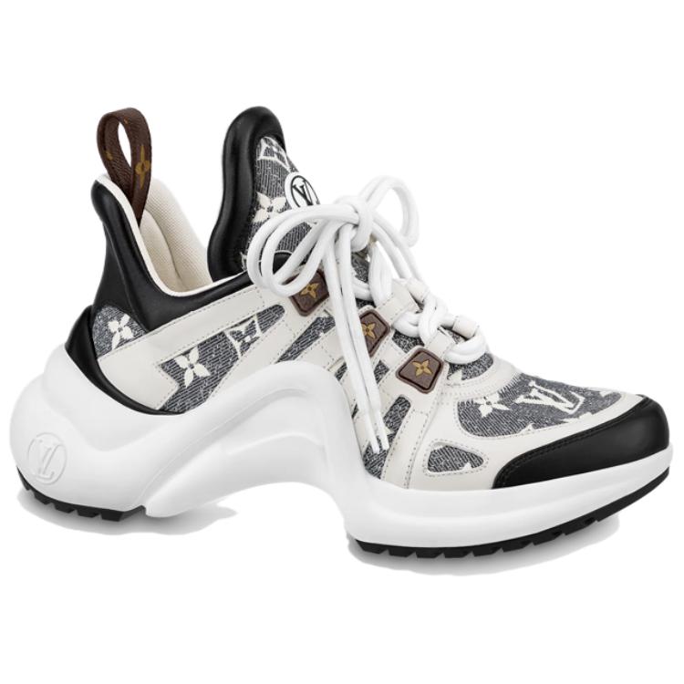 LOUIS VUITTON Archlight 1.0 Slip Resistant Low Top Sports Casual Shoes Women's White Gray Brown