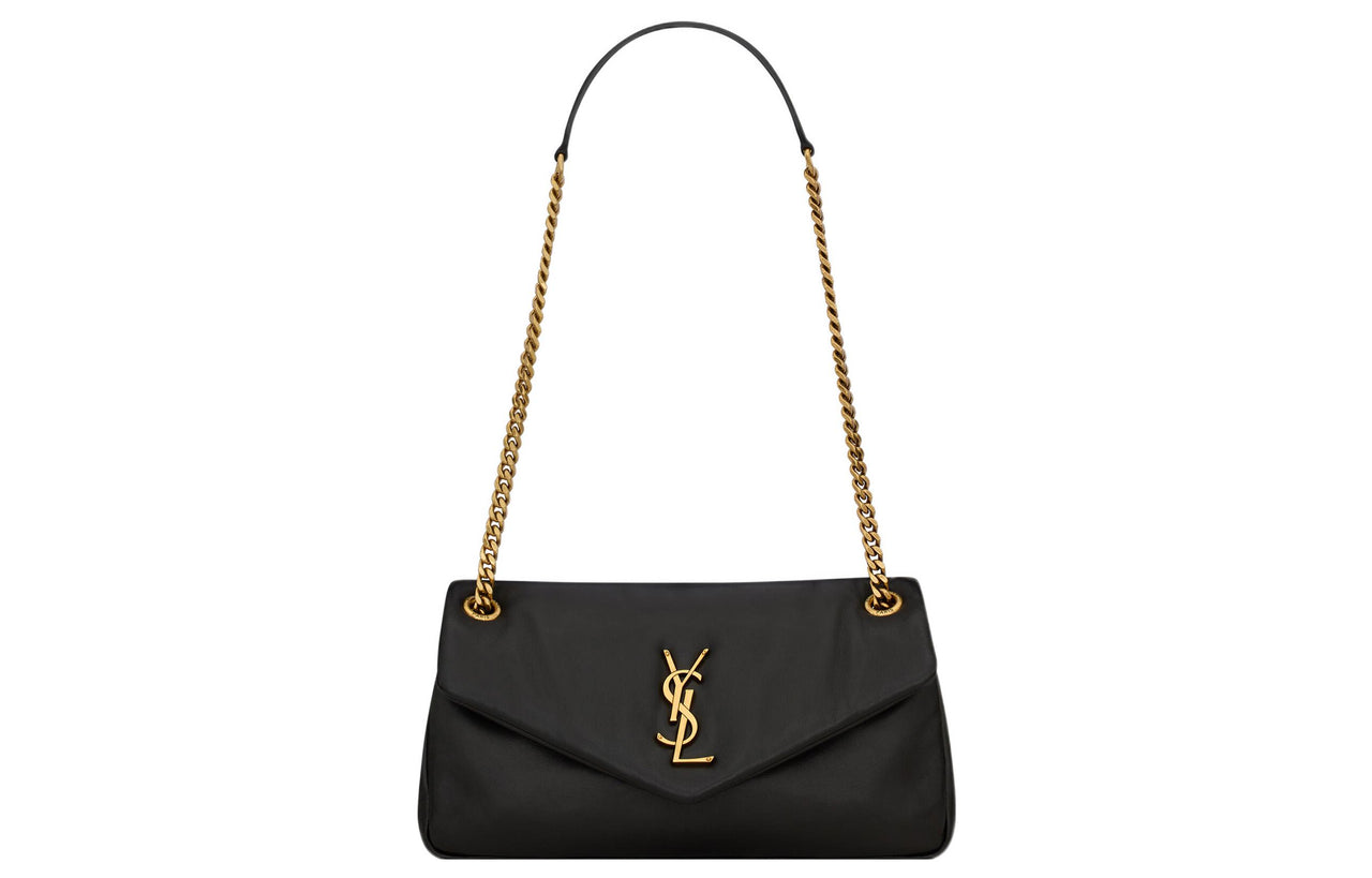 SAINT LAURENT Sheepskin Envelope Bag, Portable Crossbody Bag, Shoulder Bag Women's Black