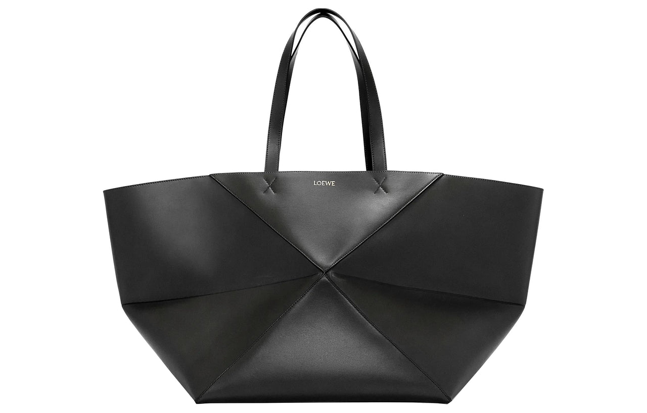 LOEWE Shiny Cow Leather Handbag Extra Large Women's Black