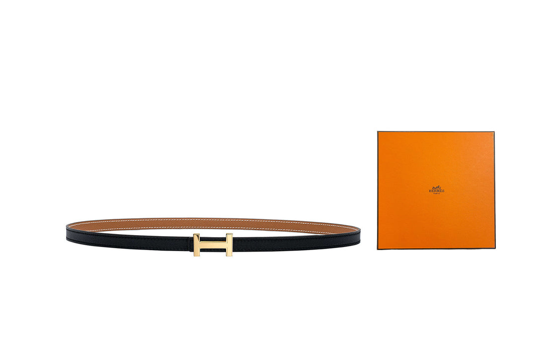 HERMES Leather Belts Women's Black-Box