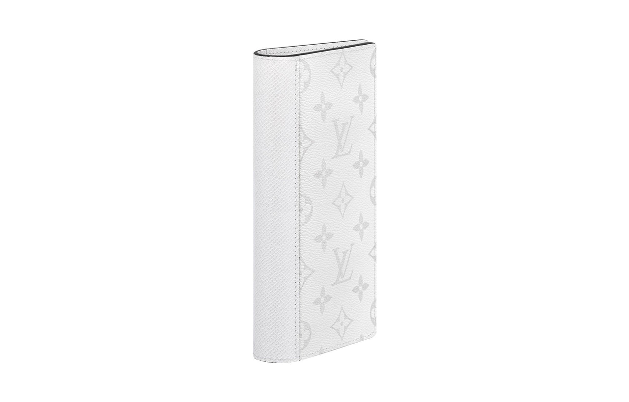 LOUIS VUITTON Brazza Canvas With Leather Wallet Large Size Men's White