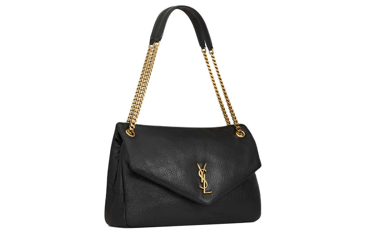 SAINT LAURENT Grain Sheepskin Handbag, Shoulder Bag Women's Black