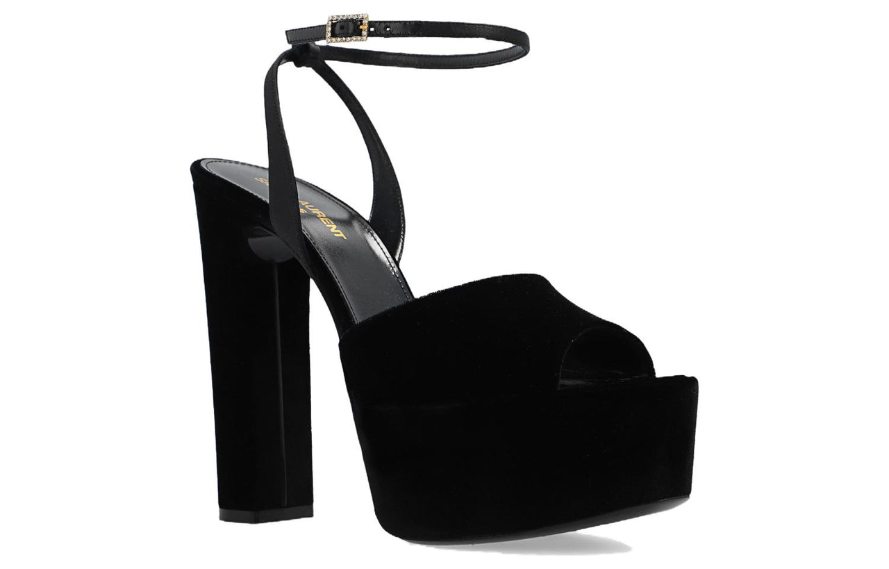 SAINT LAURENT Jodie 95mm Velvet Sandals