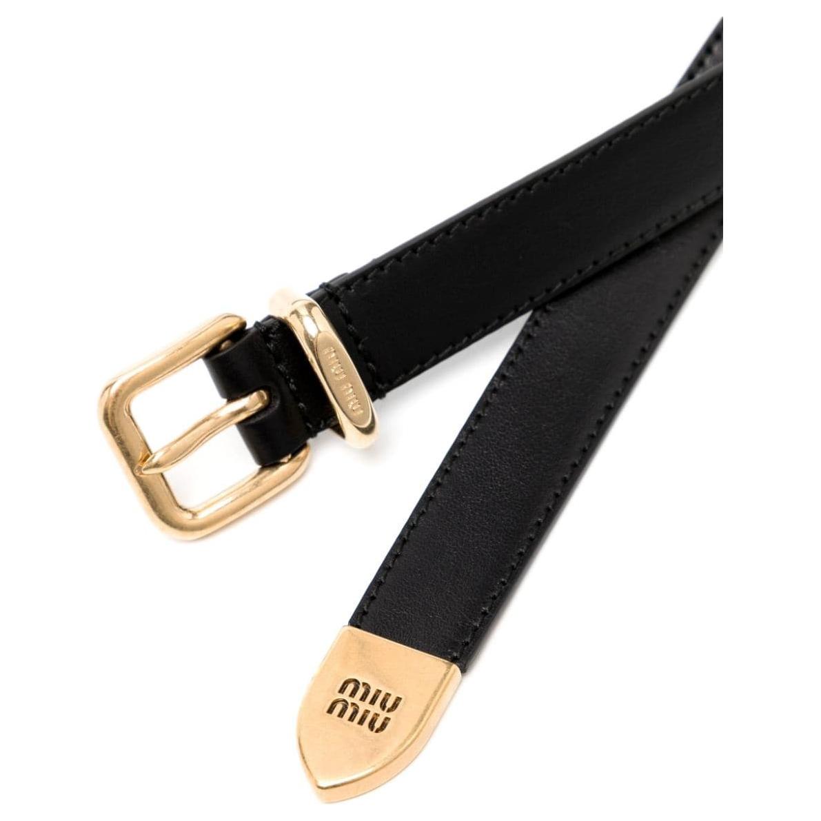 MIU MIU Leather Belts Women's Black