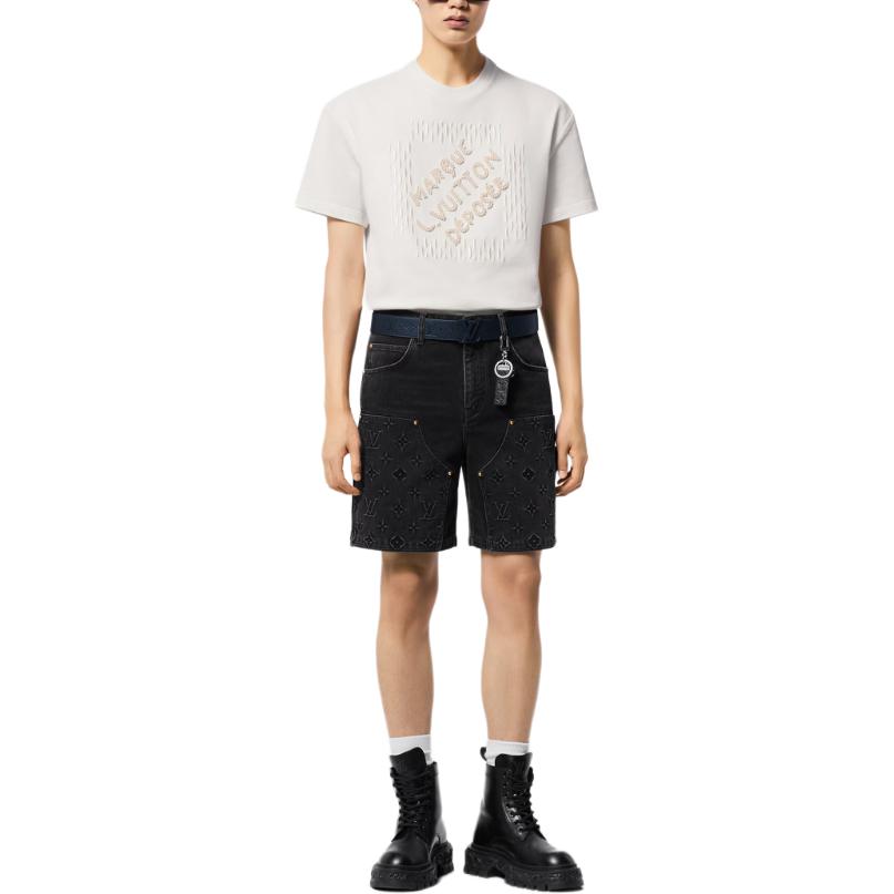 LOUIS VUITTON 1AFVB4 Embroidered Signature Cotton T-Shirt