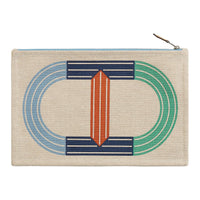 HERMES MAILLON MARIN Cotton With Canvas And Calfskin Canvas Bag Clutch Women's Ocean & Brickstone & Water