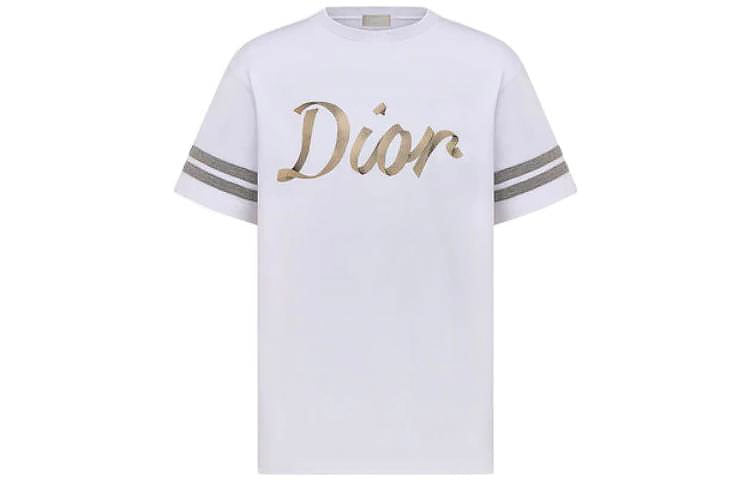 DIOR Relaxed Fit Ribbon Logo T Shirt