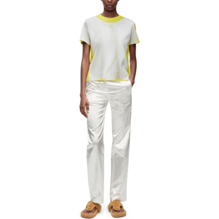 LOEWE Trompe L'Oeil T Shirt 'White/Yellow'