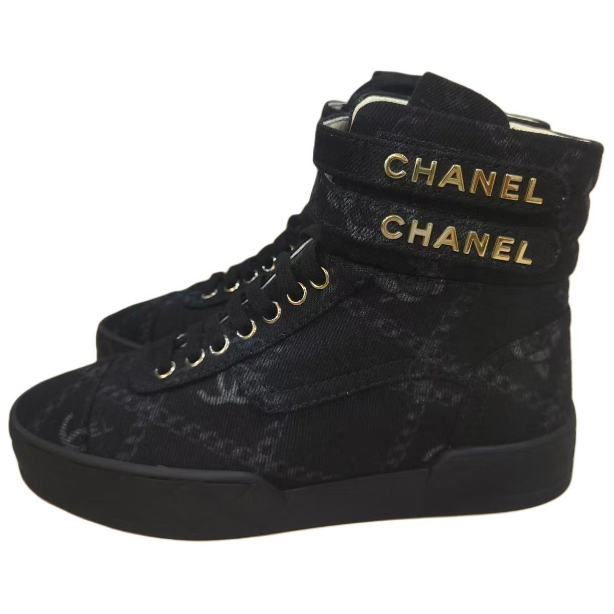 CHANEL High-Top Skateboard Shoes Women's Black