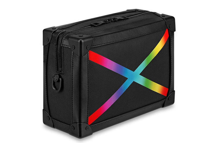 LOUIS VUITTON Soft Trunk Taiga Black/Rainbow