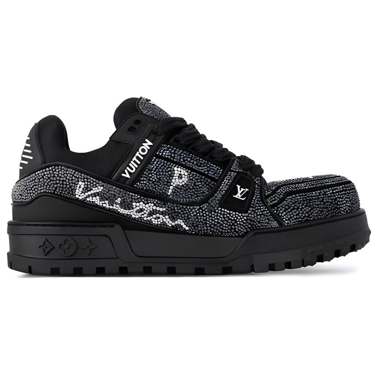 LOUIS VUITTON Trainer Low-Top Skateboard Shoes Men's Black