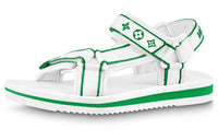 LOUIS VUITTON Panama Beach Sandals Men's White Green