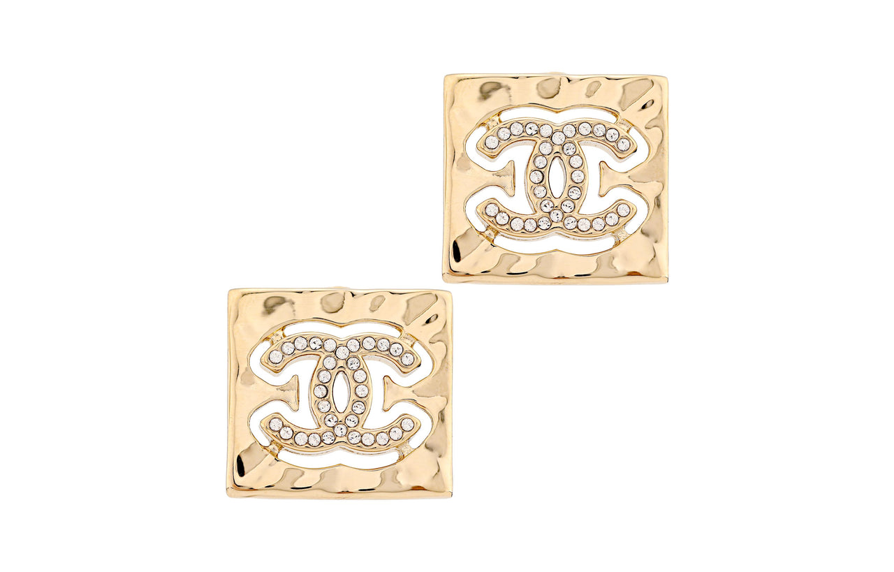 CHANEL Stud Earrings Women's Gold