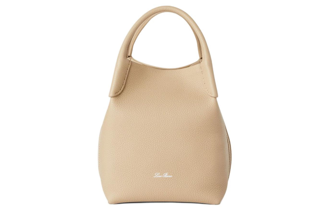 Loro Piana Calfskin Bucket Bag, Handbag, Shoulder Bag, Crossbody Bag Small Size Women's Light Brown