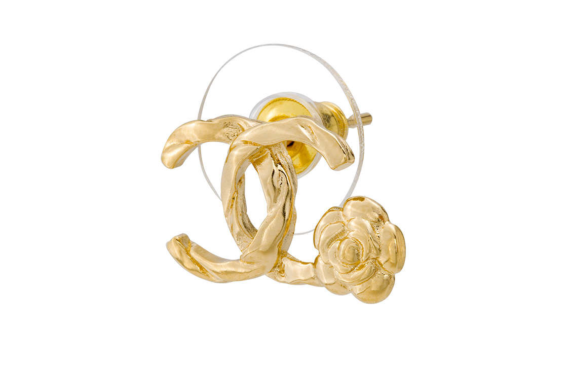 CHANEL Stud Earrings Women's Gold