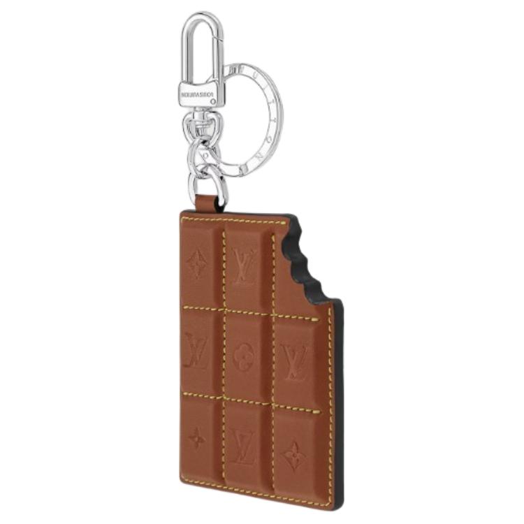 LOUIS VUITTON Canvas, Cow Leather, Metal Keychains Men's Brown