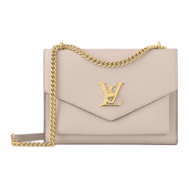 LOUIS VUITTON MYLOCKME Soft Grain Cow Leather Shoulder Bag, Crossbody Bag Women's Taupe