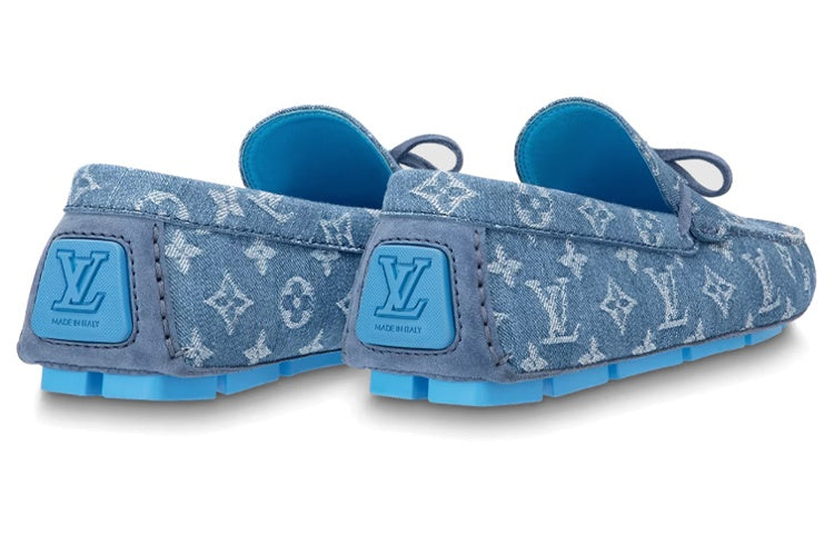 LOUIS VUITTON Lv Driver Moccasin Shoes 'Blue Denim Monogram With Blue'