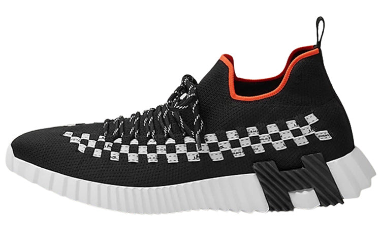 HERMES Fle Abrasion-Resistant Low-Top Casual Shoes Men's Black