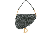 DIOR Saddle Leather Saddle Bag Handbag, Shoulder Bag Women's Gray