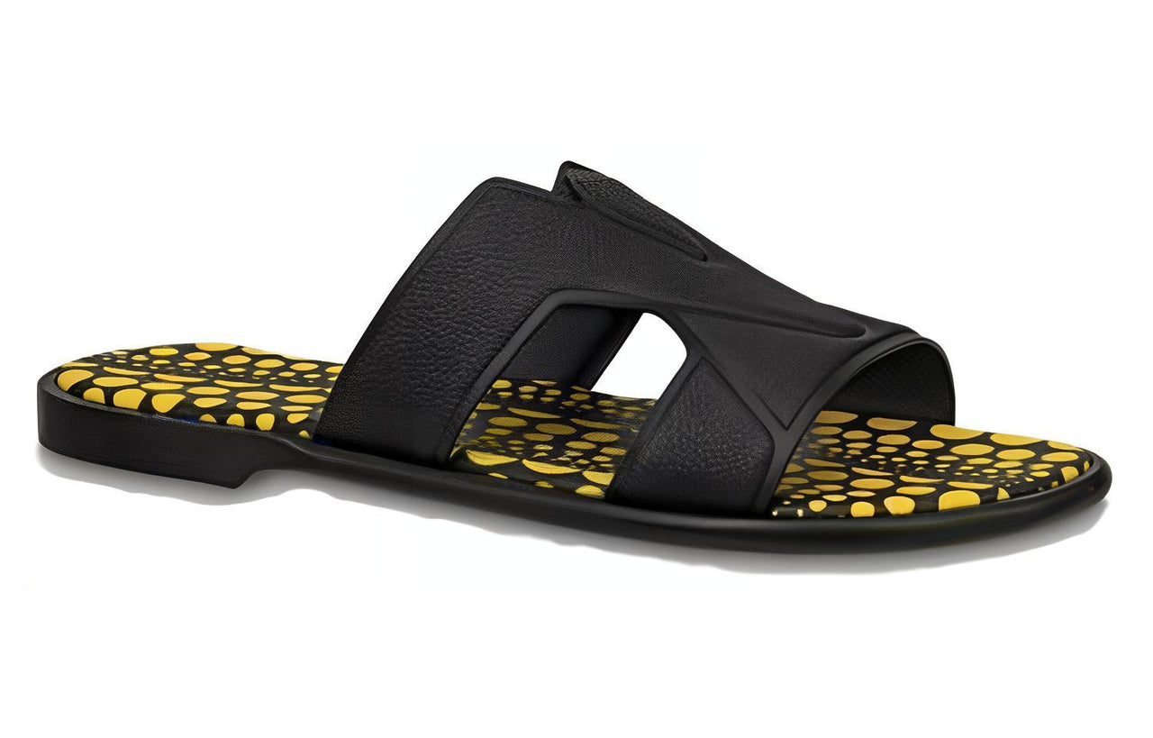 Yayoi Kusama x LOUIS VUITTON Slide Slippers Men's Black Yellow