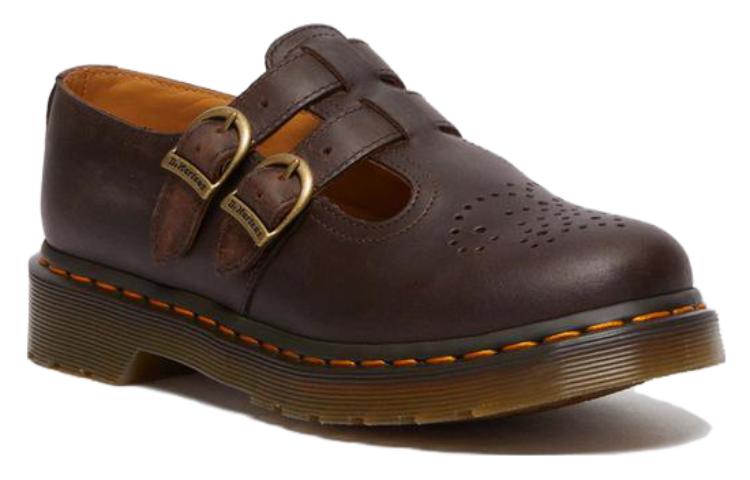 (WMNS) Dr. Martens 8065 Crazy Horse Leather Mary Jane Shoes 'Dark Brown' 30914201