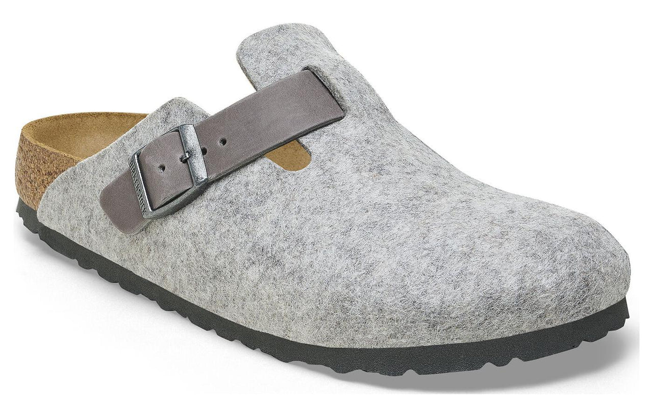 Birkenstock Boston Natural Leather/Felt 'Light Grey' 1026149