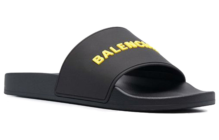 Balenciaga Pool Slides 'Black Yellow' 565826W1S801070
