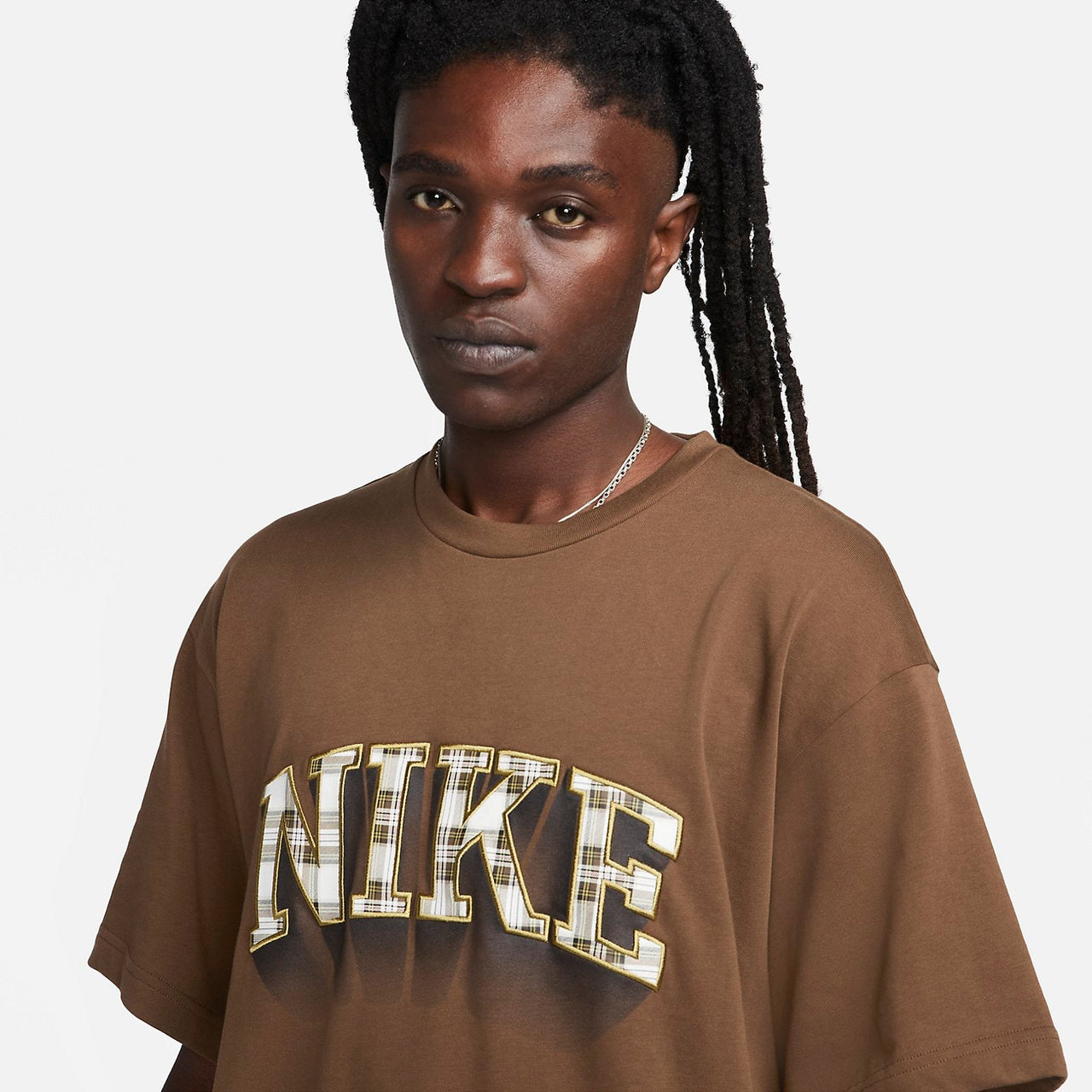 Nike Check Logo T-Shirt 'Cocoa' FB2736-259