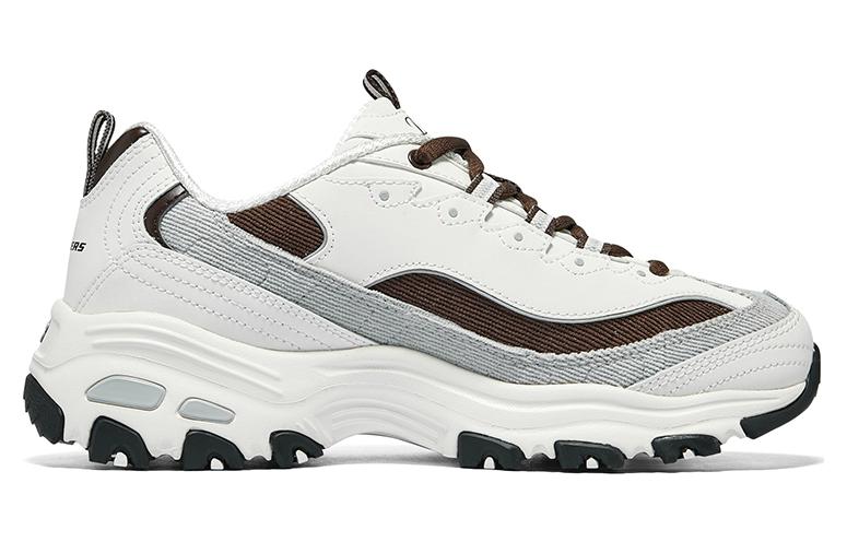 (WMNS) Skechers D'Lites 1.0 Shoes 'White Grey Brown' 896276-OWBR