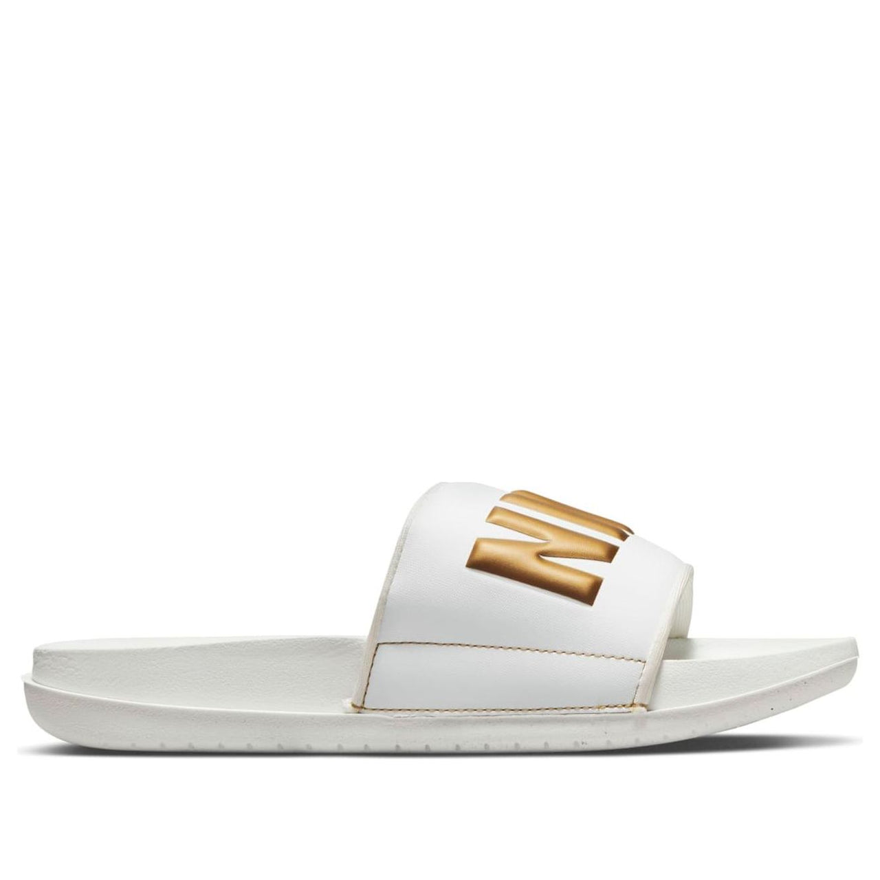 (WMNS) Nike Offcourt Slide 'Summit White Metallic Gold' BQ4632-105