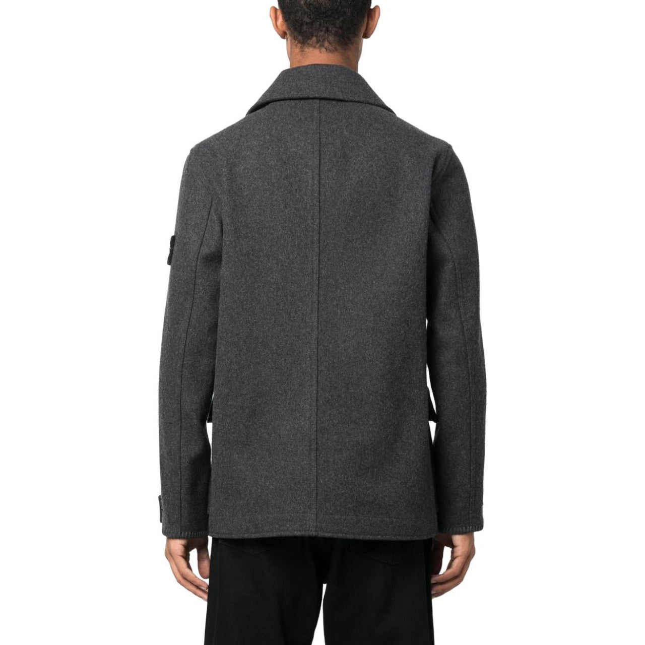 STONE ISLAND Wool Street Style Plain Logo Peacoats Coats 'Grey' 791543030-V0067