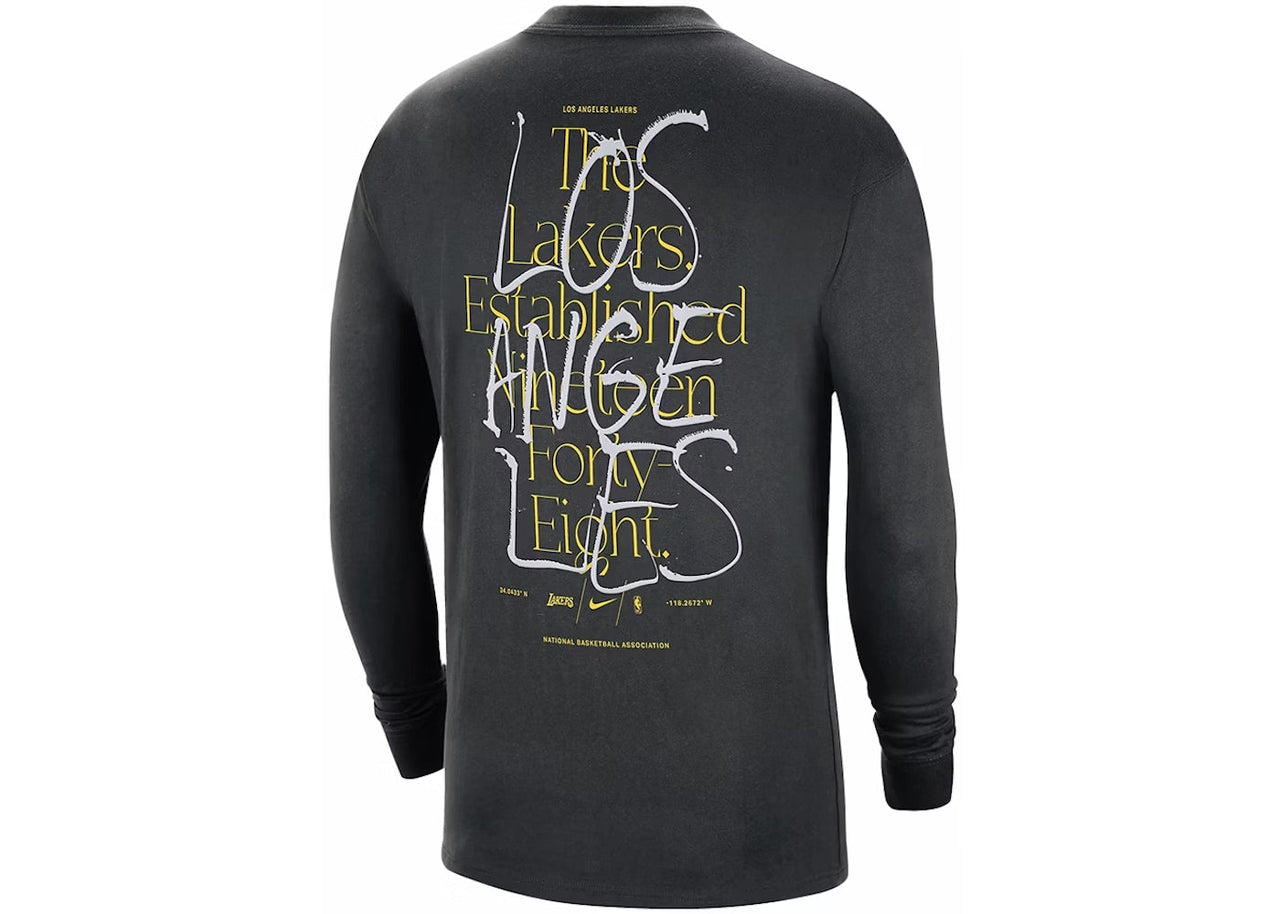 Nike x NBA Los Angeles Lakers CTS Max90 Long Sleeve T-shirt 'Black' DR6346-010