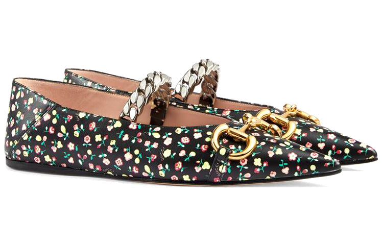 (WMNS) Gucci PRE-LOVED X Liberty London Floral Ballet Flats 'Black' 639272-2IO00-1054