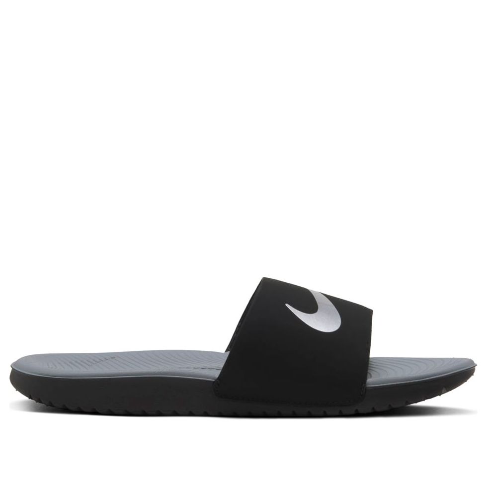 (GS) Nike Kawa Slide 'Black Metallic Silver' 819352-009