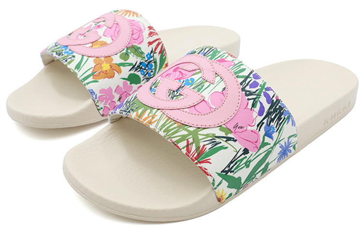 (WMNS) Gucci Ken Scott Print Slide Sandal 'White ' 645925-2L320-9261