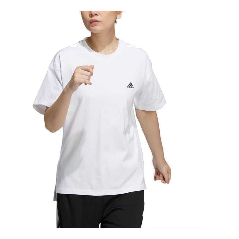 (WMNS) adidas Wording Loose Fit Sportswear T-Shirt 'White' HC2541