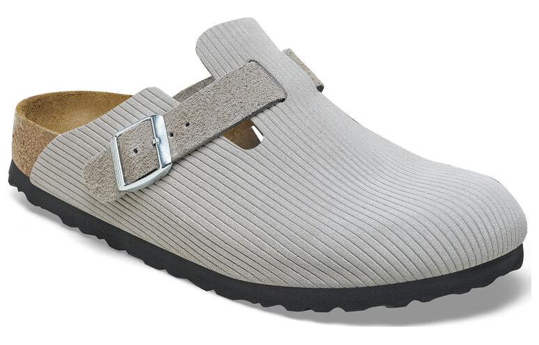 Birkenstock Boston Suede Embossed 'Corduroy Stone Coin' 1026210