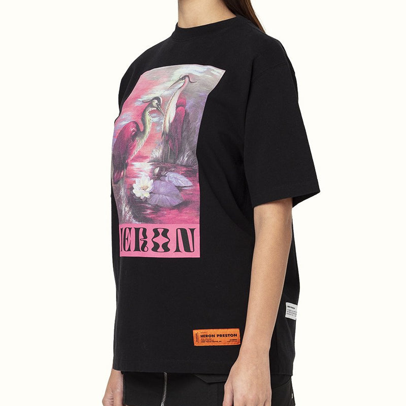 HERON PRESTON Heron Printing Short Sleeve Unisex Black HWAA018E20JER0011030