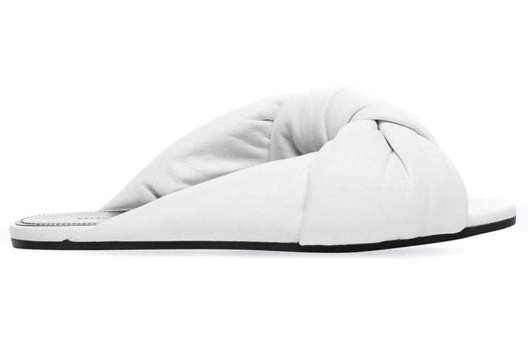 (WMNS) Balenciaga Drapy Flat Sandals 'White' 636576WA2M09002